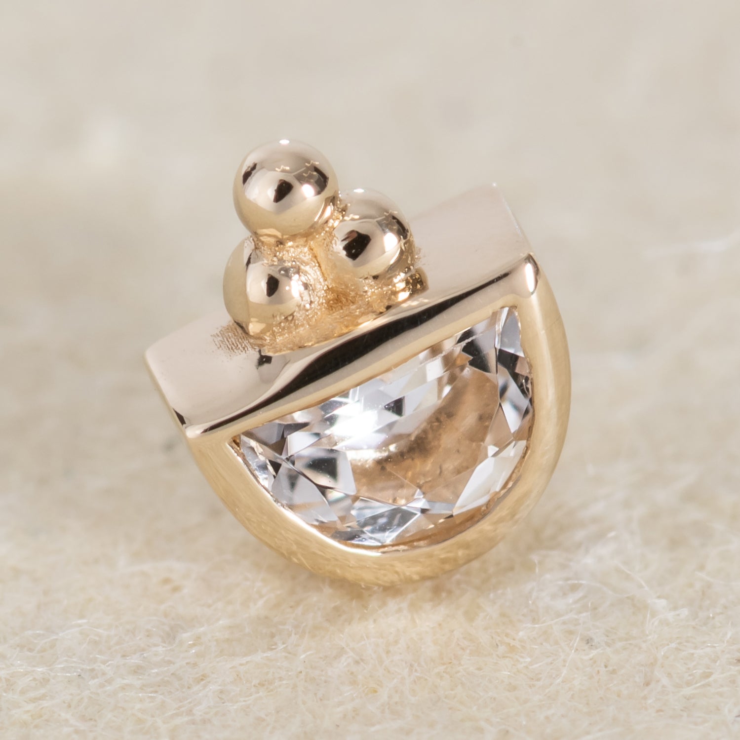 BVLA Half Moon Bezel with Tri Bead Threadless End