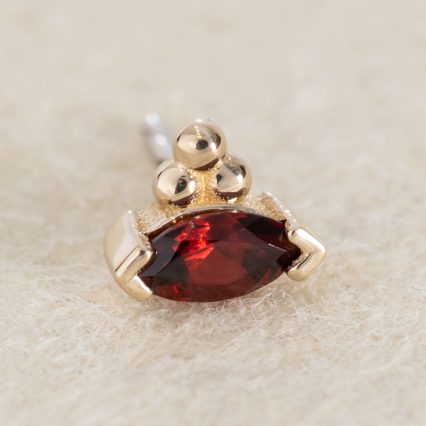BVLA Marquise V Prong with Tri Bead Threadless End