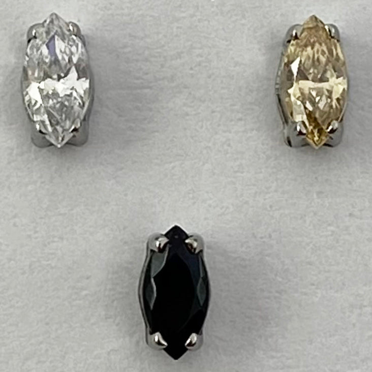 Threadless Marquise Prong Gem End