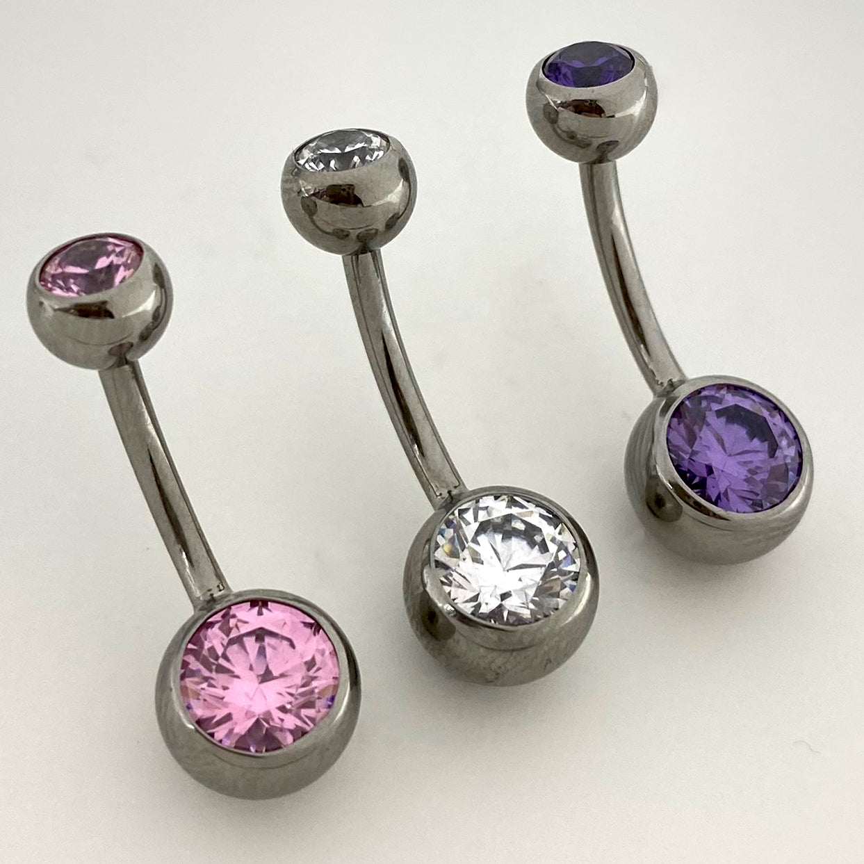 Double Gem Navel Curve (Large)