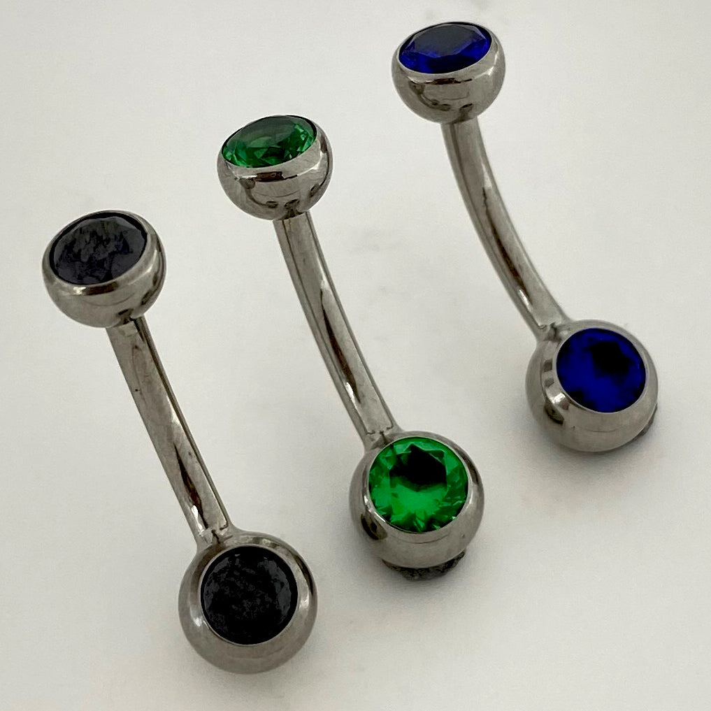 Double Gem Navel Curve (Small)